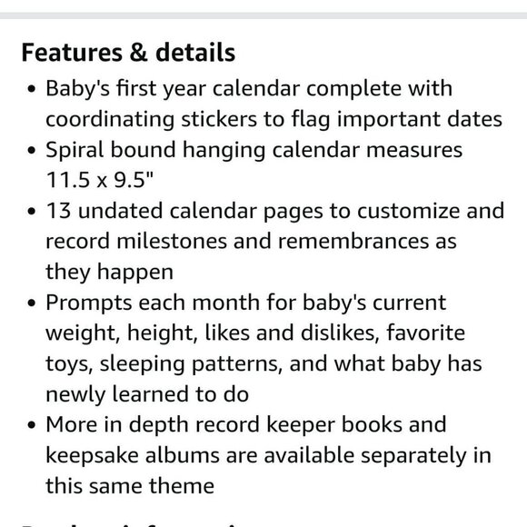 Pepper Pot Baby's First Year Calendar, Circus Pals - Picture 12 of 12